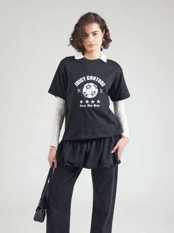Juicy Couture T-shirt 'THE ARCHED FOOTBALL' i svart: framsida