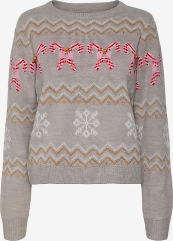 VERO MODA Sweater 'CANDY CANE' in Grey: front