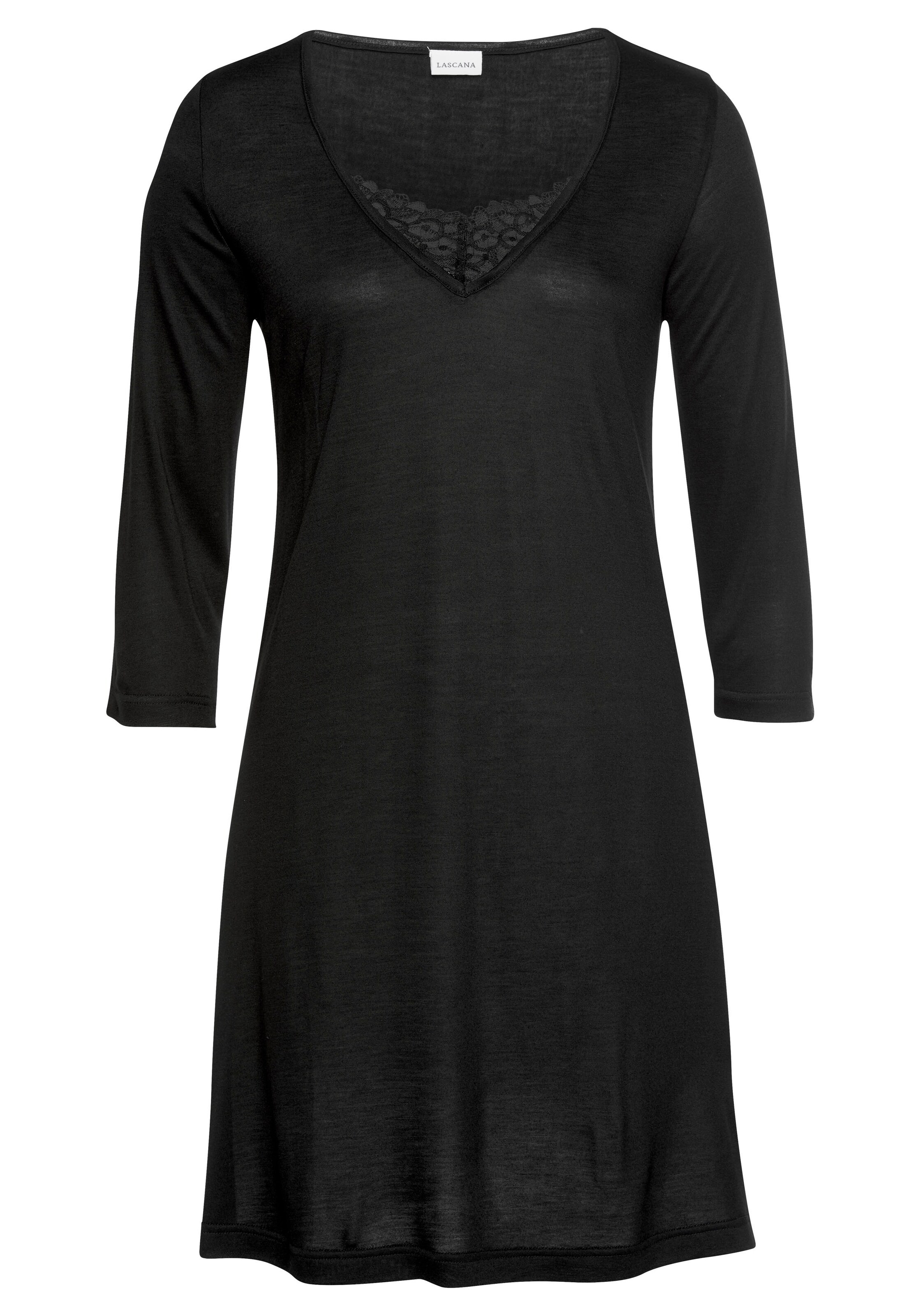 LASCANA Nightgown 'Luxury' in Black: front