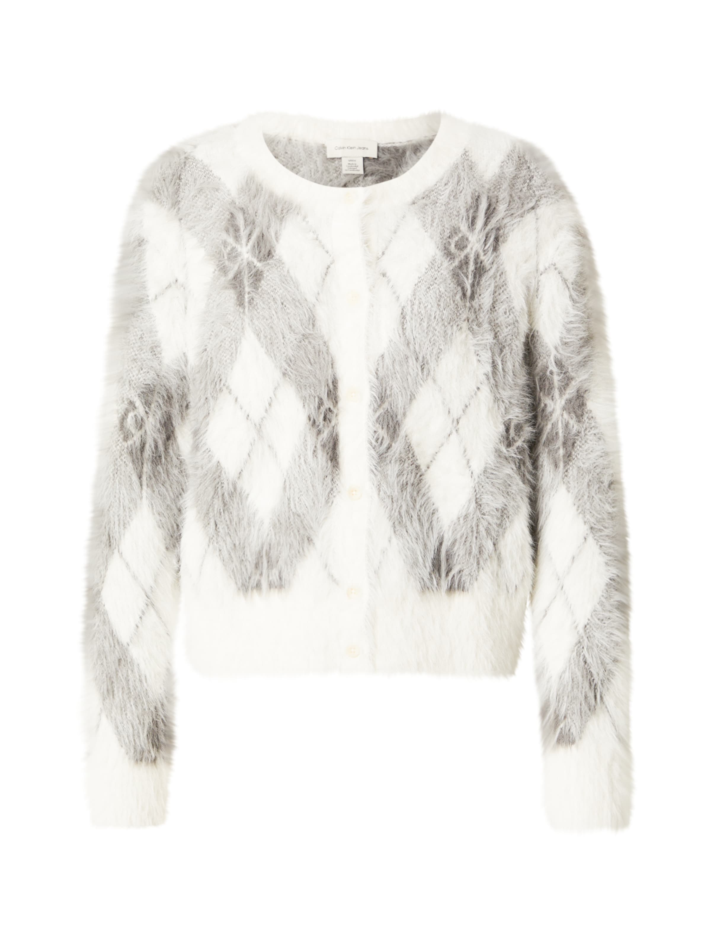 Calvin Klein Jeans Вязаная кофта в Темно-серый / Белый, Обзор товара