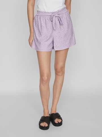 VILA Regular Trousers 'Kawa' in Purple: front