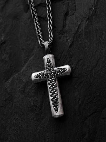 REYTEL - Colgante 'SKINA. BLACK STONES' en plata