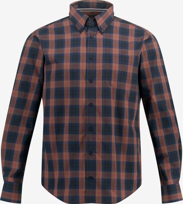 JP1880 Regular fit Overhemd in Bruin: voorkant