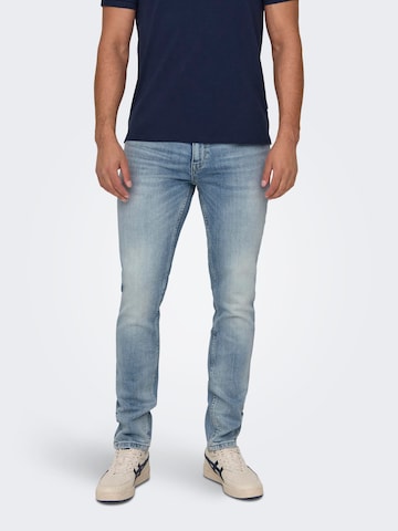 Coupe slim Jean 'Onsloom' Only & Sons en bleu : devant