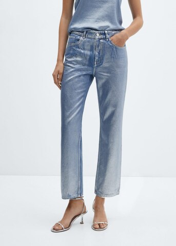 MANGO Regular Jeans 'Silver' in Silber: predná strana