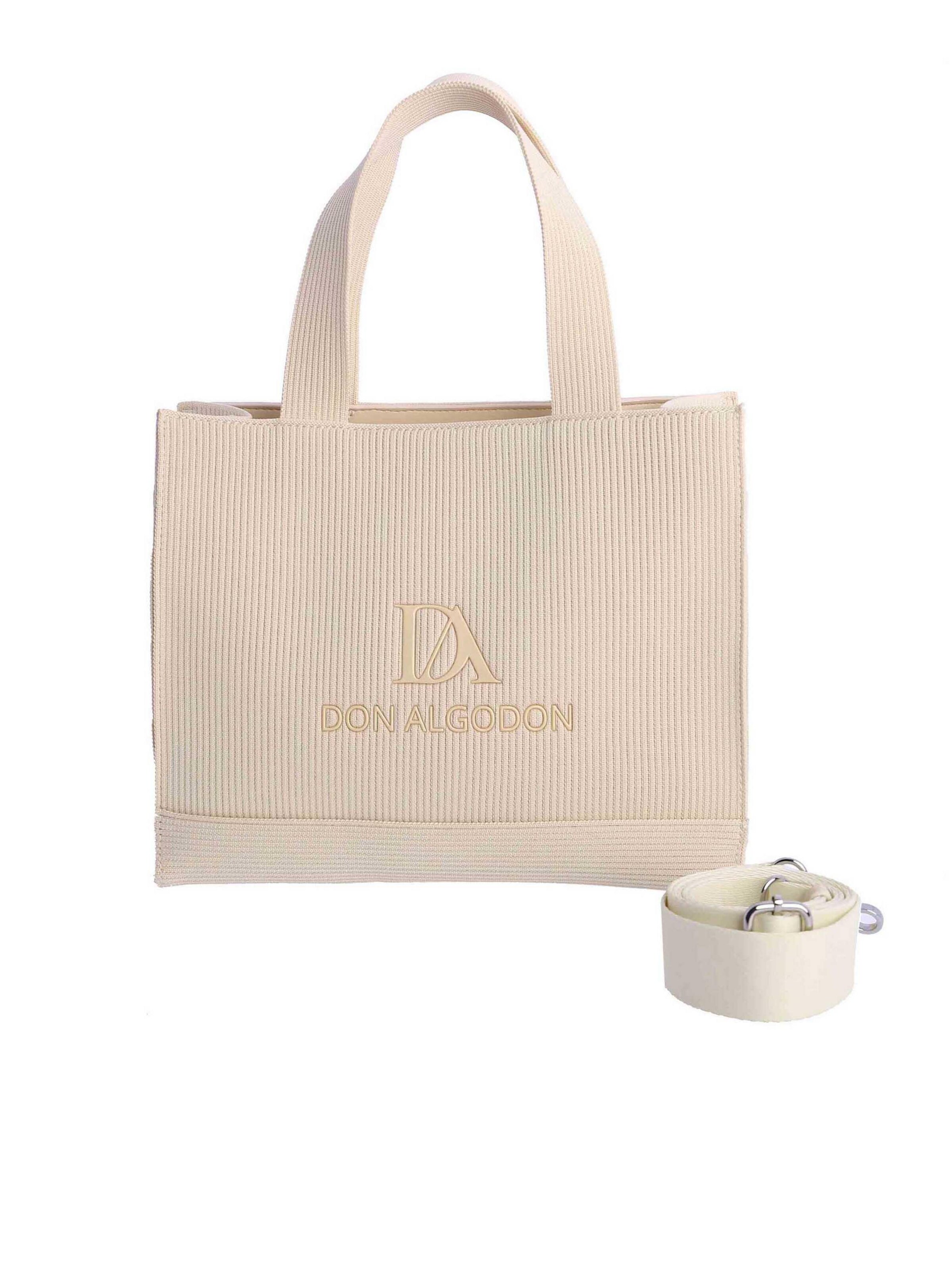 Don Algodon - Bolso de mano 'Kos' en blanco: frente