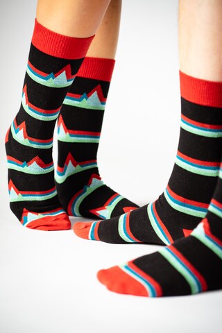 Calzino 'Abstract Mountain' di GREENBOMB in nero