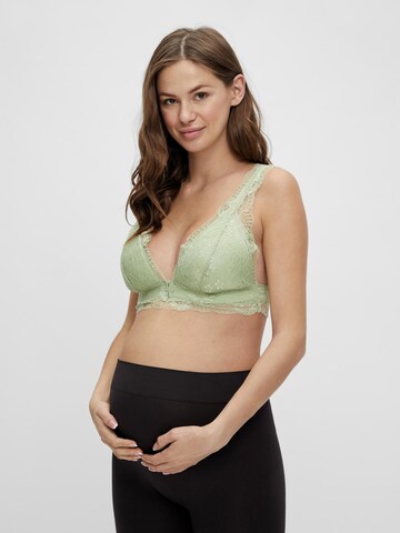 MAMALICIOUS Triangle Nursing Bra 'Senia' in Green: front