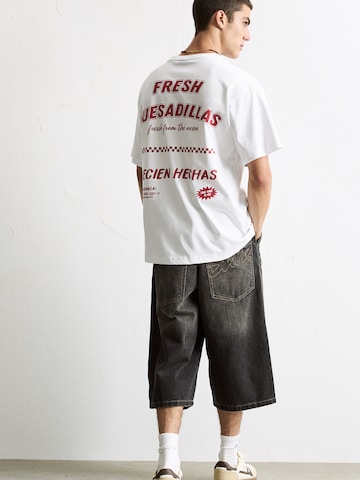 Pull&Bear Koszulka w kolorze biały