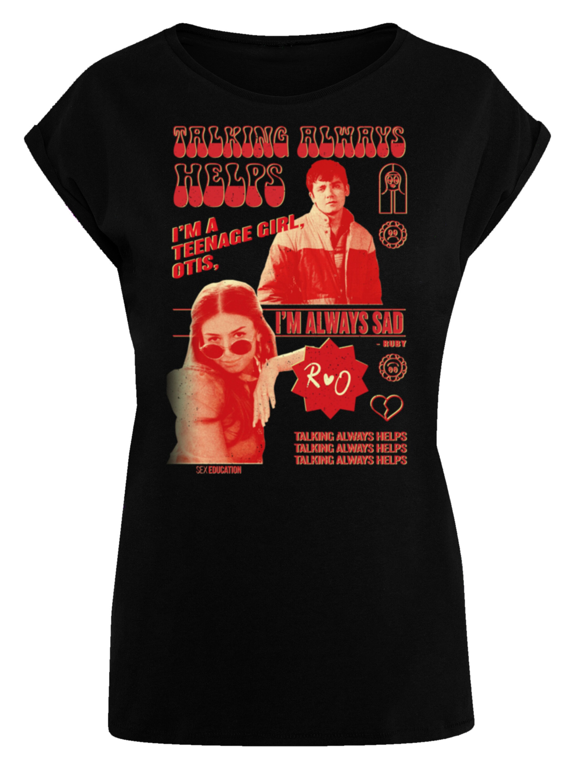 T-shirt 'Sex Education Otis Talking Helps Netflix TV Series' F4NT4STIC en noir : devant