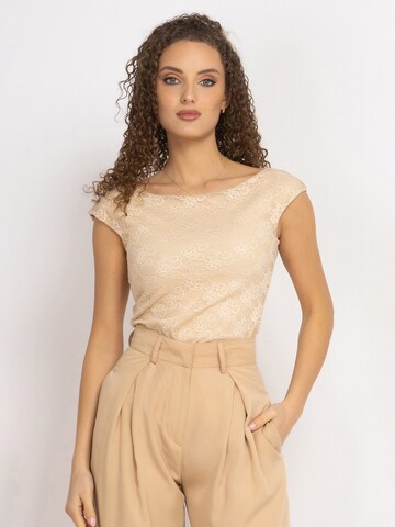 JIORO T-shirt 'ESSENTIALS' i beige: framsida