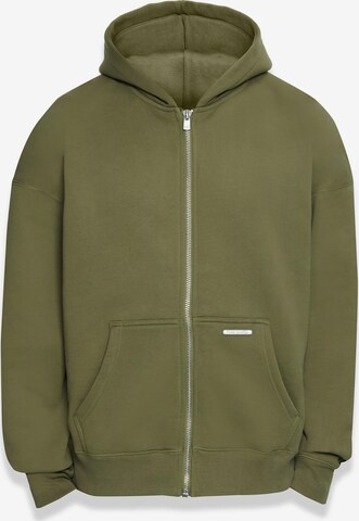 Dropsize Zip-Up Hoodie in Green: front