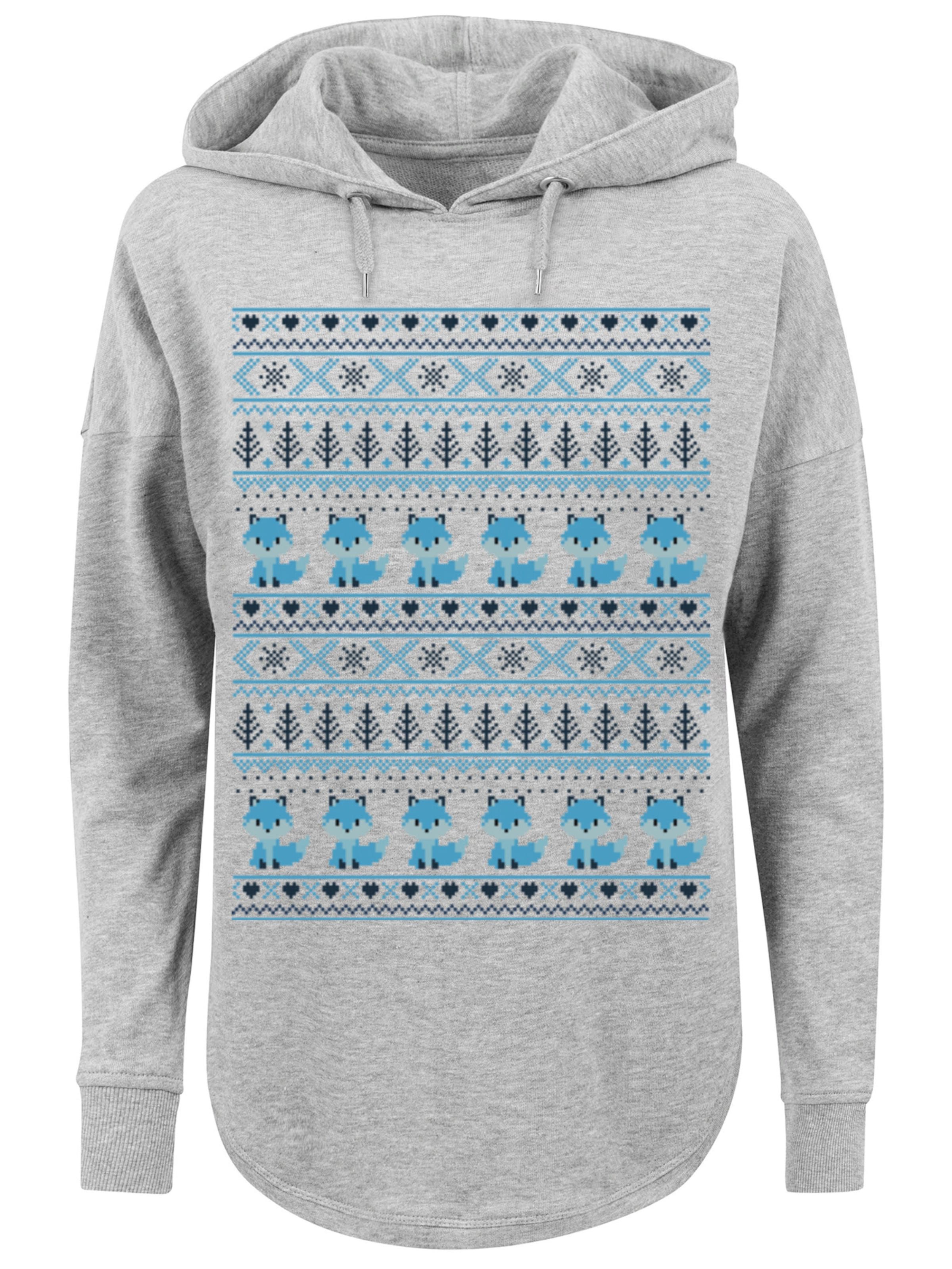 F4NT4STIC Sweatshirt 'Christmas Fuchs Weihnachten ' in Grey: front
