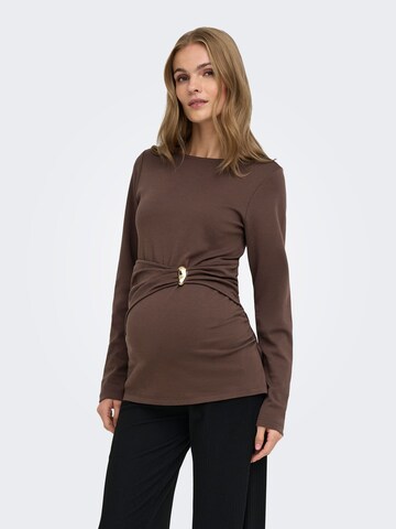 T-shirt 'OLMEVALYN' Only Maternity en marron : devant
