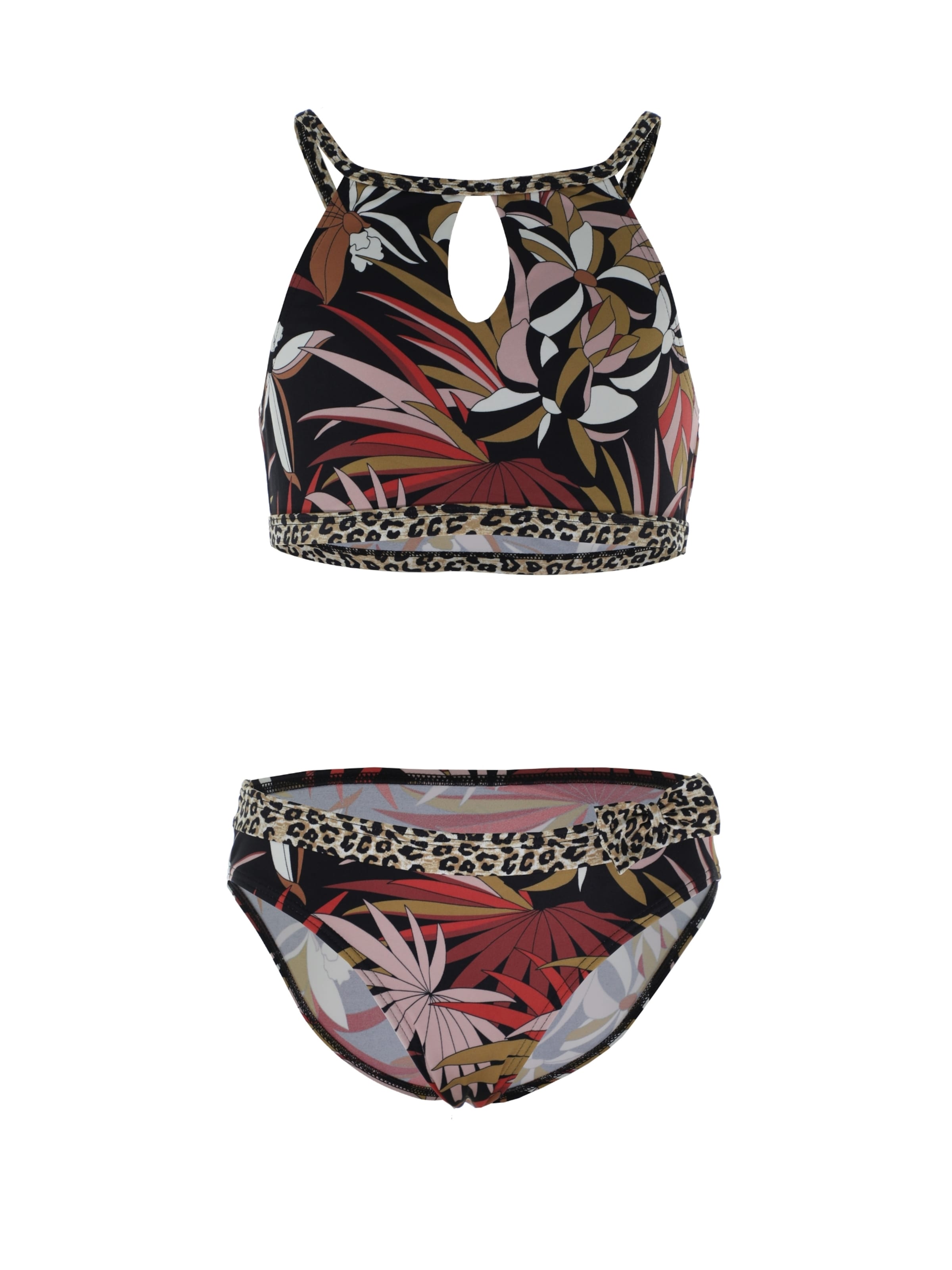 OLYMPIA High neck Bikini in Zwart: voorkant