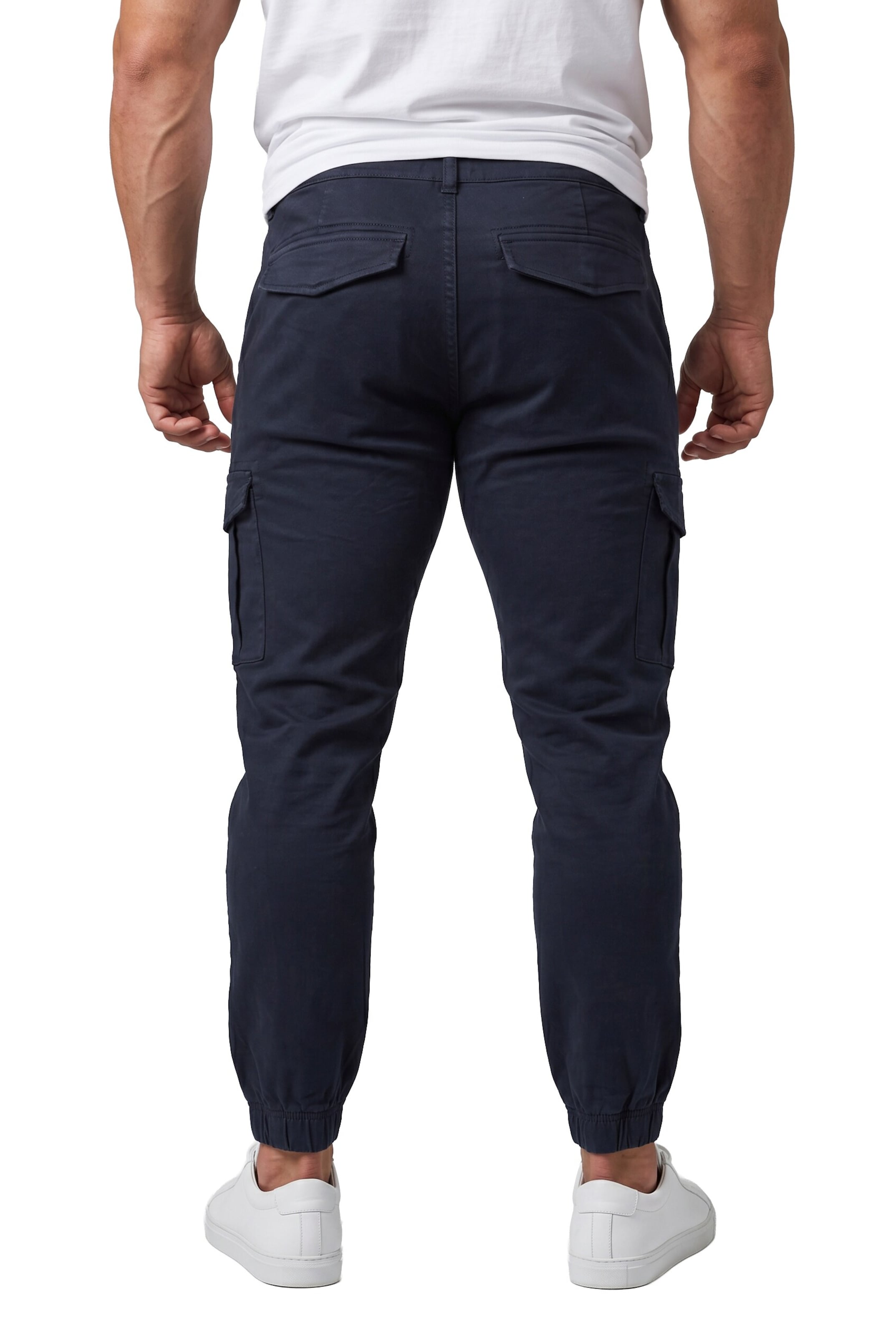 Men Plus Regular Cargo trousers in Blue