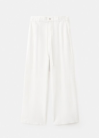 MANGO TEEN Wide leg Pants 'Costal' in White
