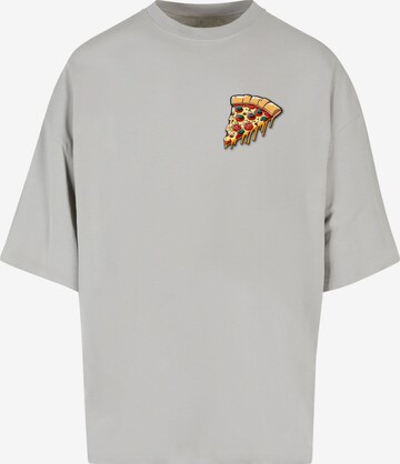 Merchcode Shirt 'Pizza Comic' in Grijs: voorkant