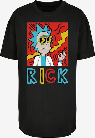 F4NT4STIC Oversized shirt 'Rick & Morty Cool Rick' in Zwart: voorkant