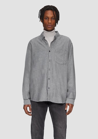 QS Regular Fit Hemd in Grau: Vorderseite