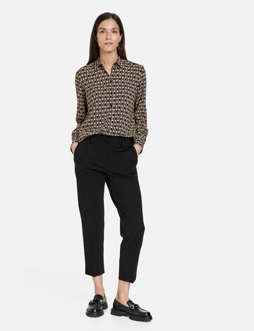 GERRY WEBER Slim fit Trousers with creases in Black