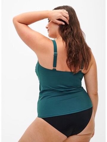 Swim by Zizzi T-shirt Tankini top in Green