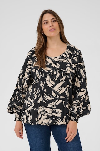 KAFFE CURVE Bluse 'Olla' i sort: forside