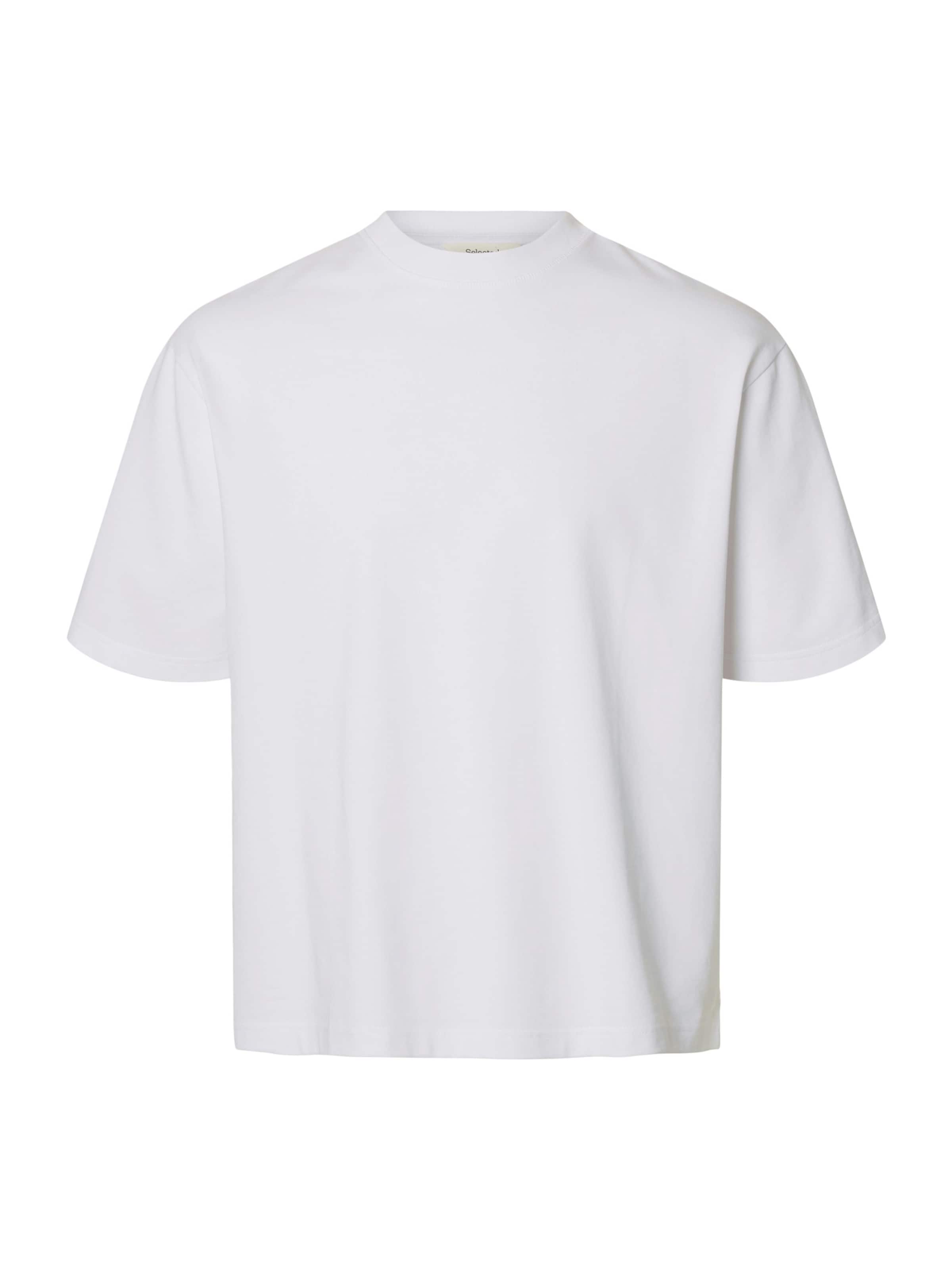 T-Shirt 'SLHASPEN' SELECTED en blanc : devant