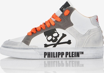 Philipp Plein - Sapatilhas altas 'Retrokickz' em branco: frente