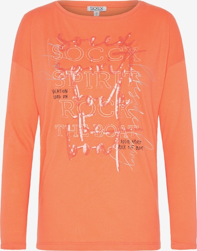 Soccx Majica 'Rock the Boat' u mandarina / crna / bijela, Pregled proizvoda
