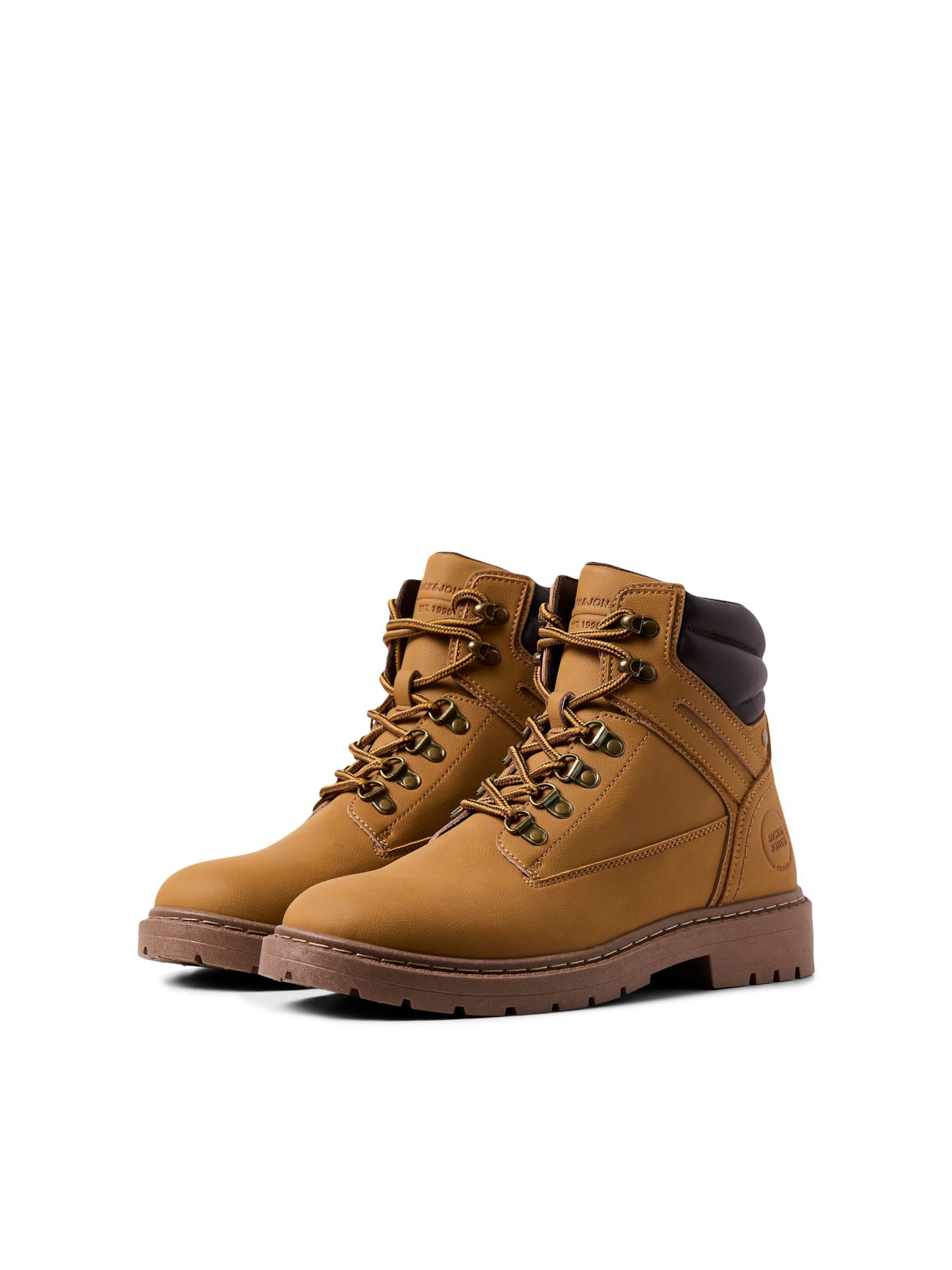 JACK & JONES - Botas con cordones en amarillo
