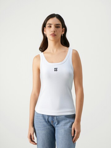 HUGO Top 'Datamia' in Wit: voorkant