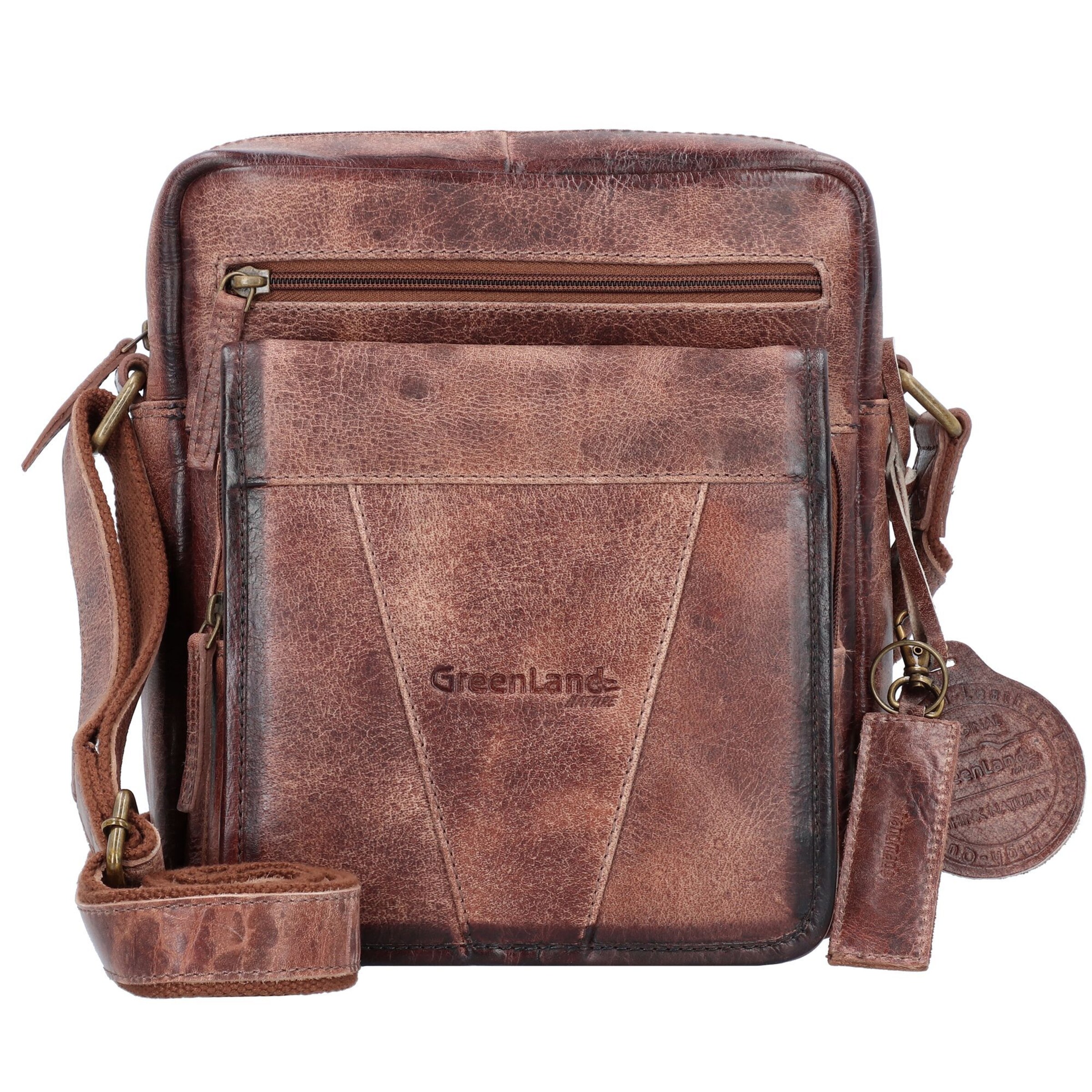 Sac à bandoulière Greenland Nature en marron : devant