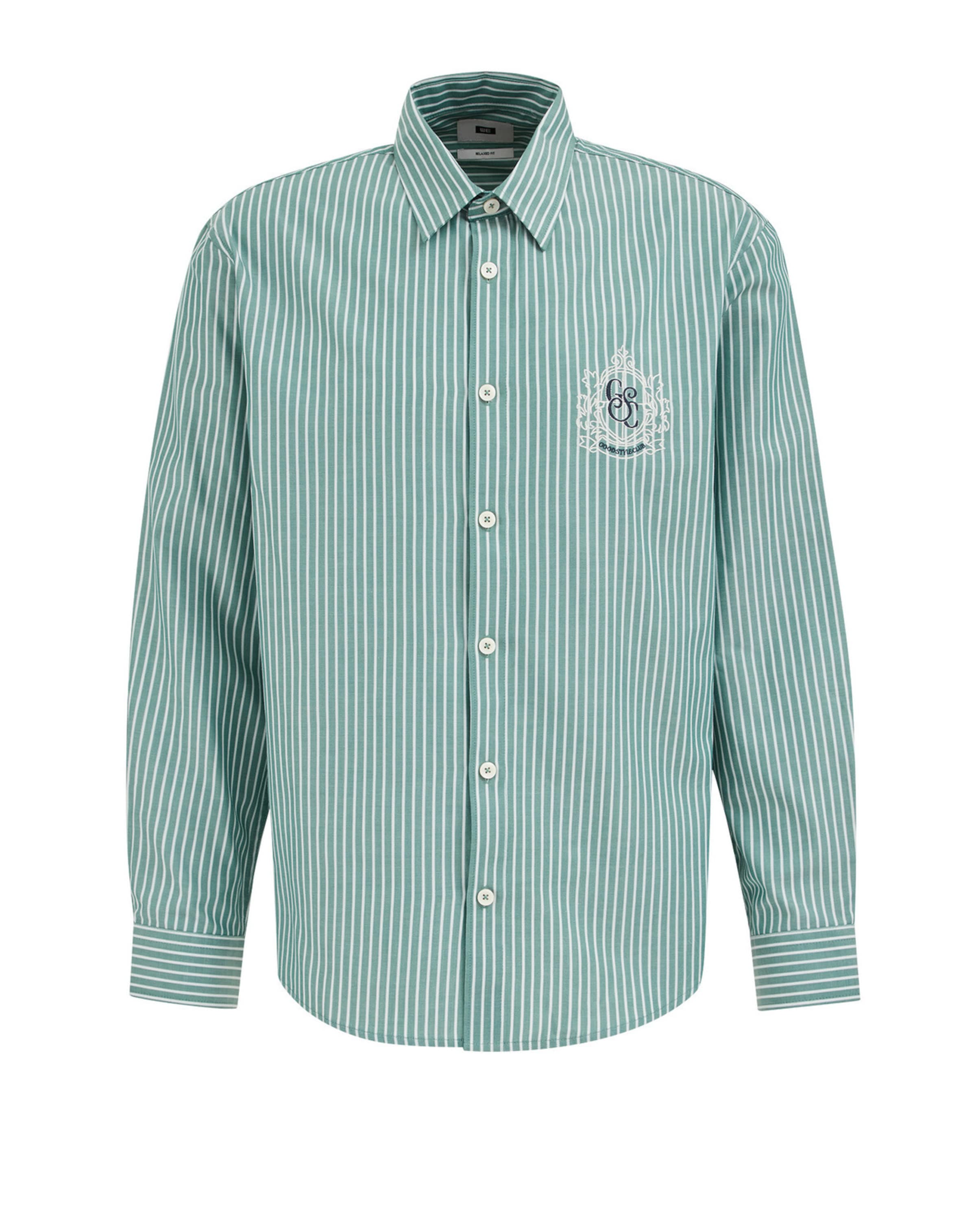 WE Fashion - Ajuste confortable Camisa en verde: frente
