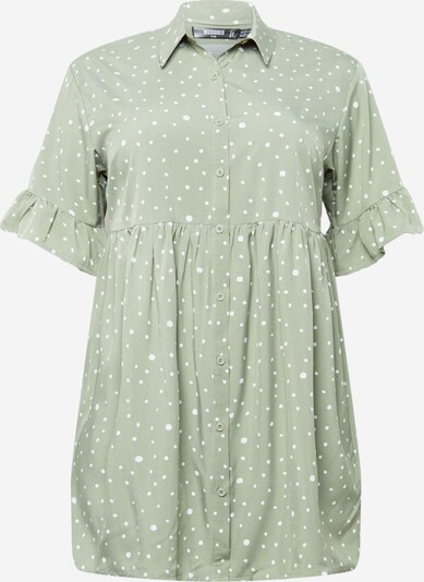 Rochie tip bluză Missguided Plus pe verde mentă / alb, Vizualizare produs