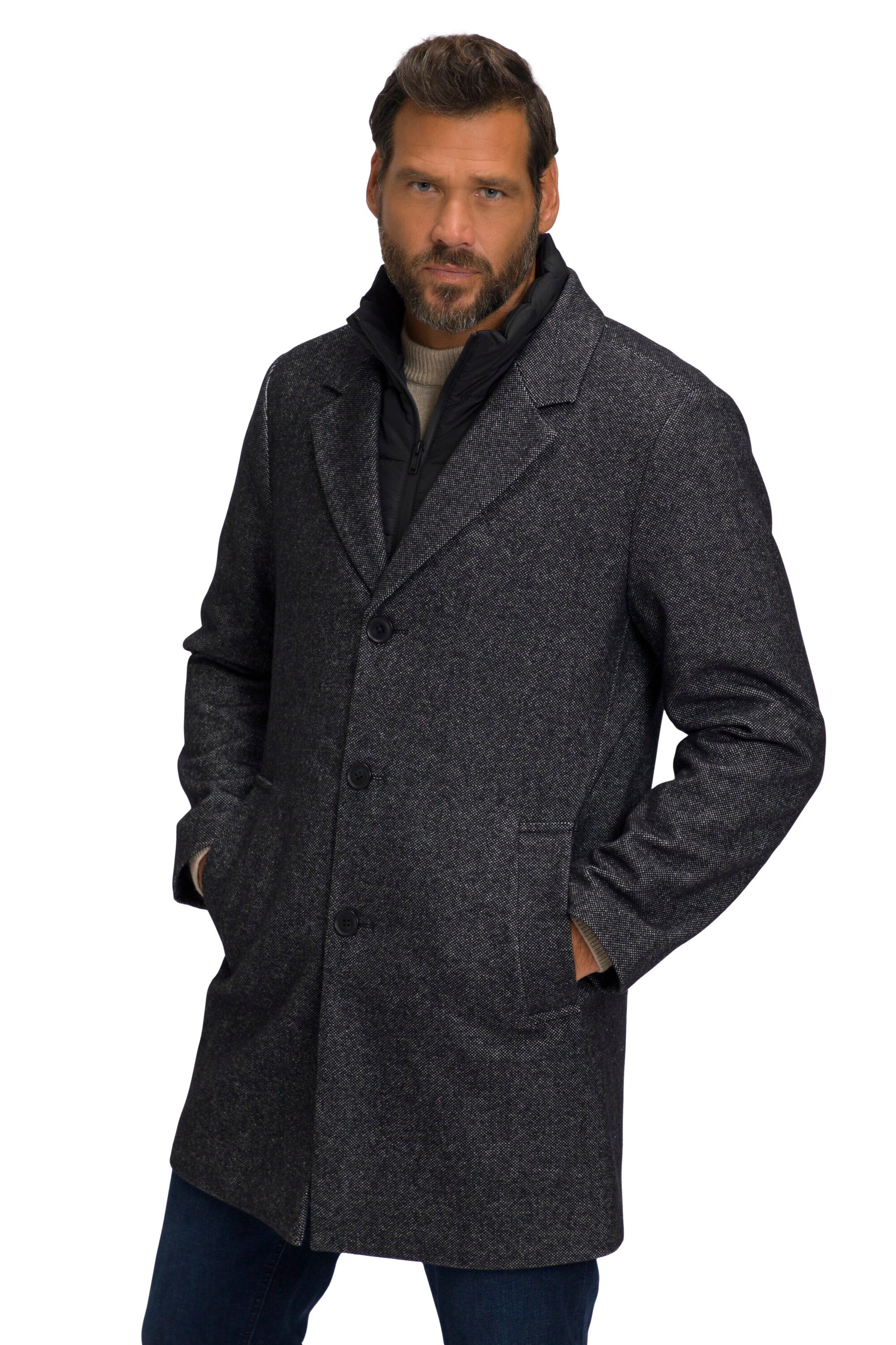 JP1880 Winterjas in Grijs: voorkant