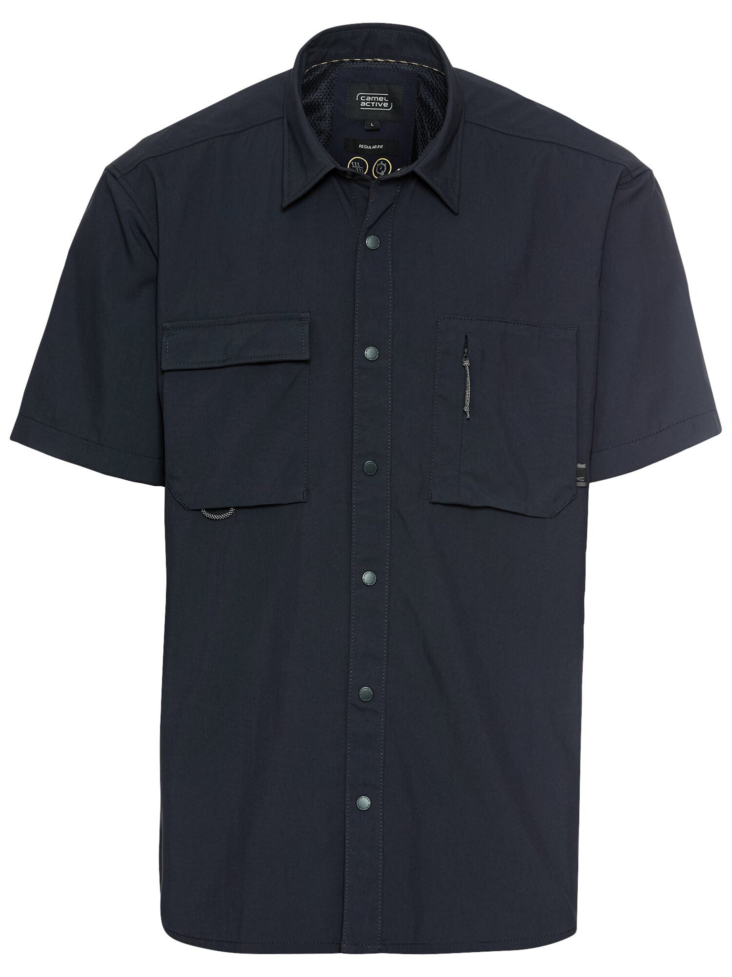 CAMEL ACTIVE Regular Fit Kurzarmhemd mit Cooling Effekt in Blau: Vorderseite