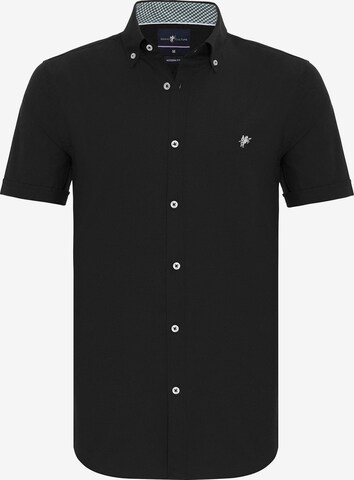 DENIM CULTURE - Ajuste regular Camisa ' KENT ' en negro: frente