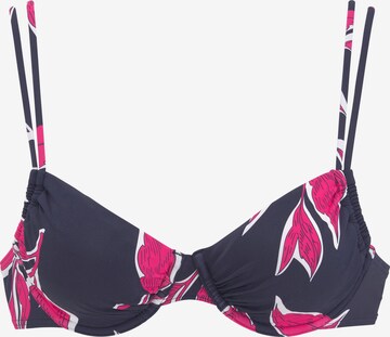 LASCANA Push-up Bikinitop in Blauw: voorkant