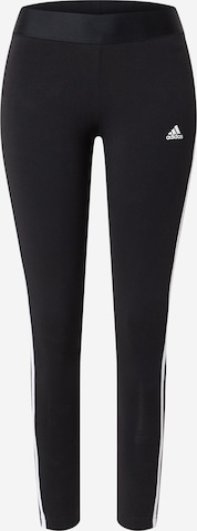 ADIDAS SPORTSWEAR Skinny Workout Pants '3 Stripes' in Black: front