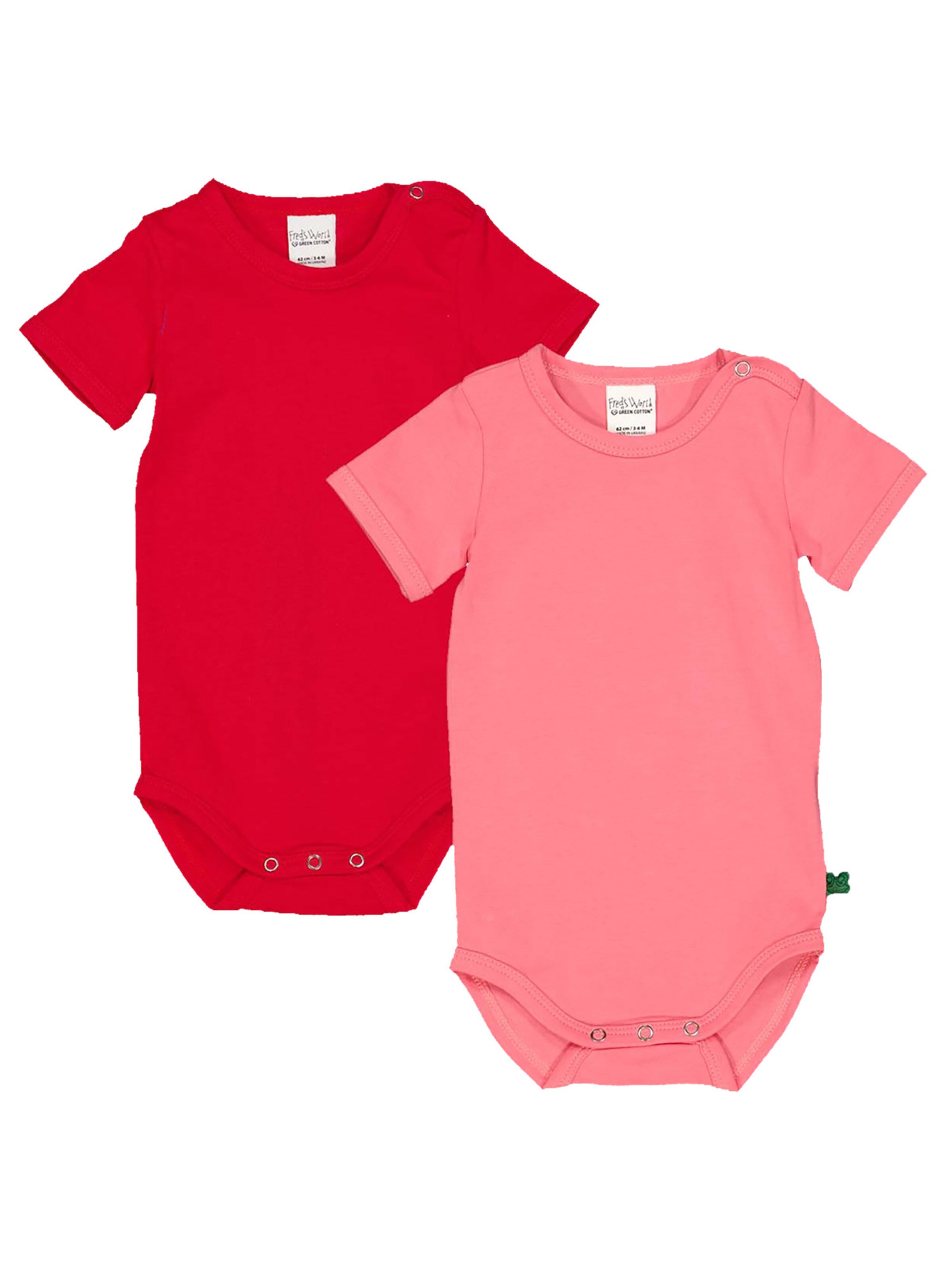 Tutina / body per bambino di Fred's World by GREEN COTTON in rosa: frontale