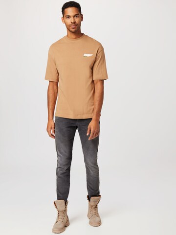 JACK & JONES Shirt 'DRONE' in Beige