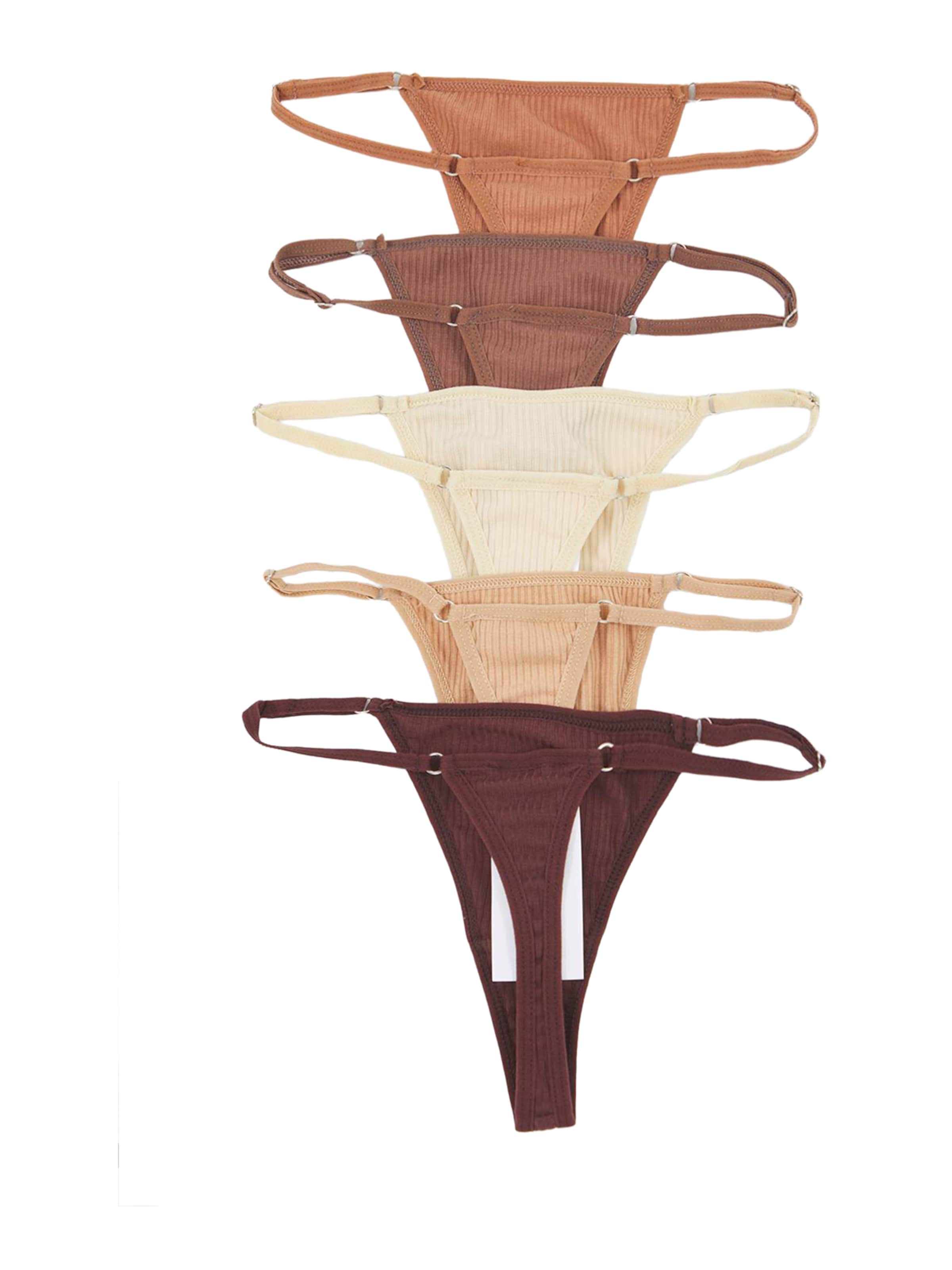 TrendyolTanga gaćice - bež boja: prednji dio