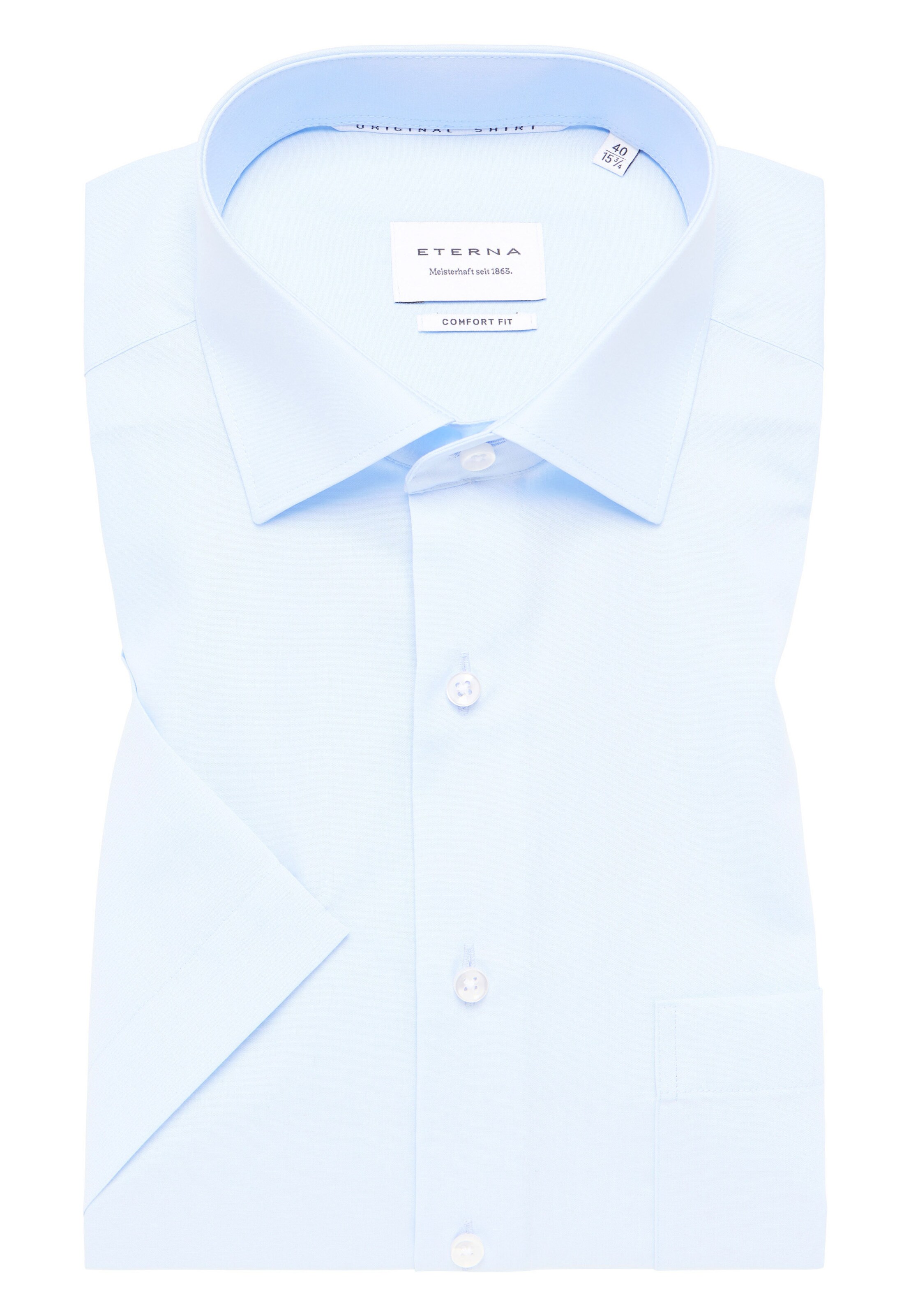 ETERNA Comfort fit Button Up Shirt in Blue