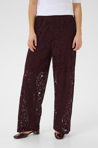 Kaffe Wide leg Broek 'Nomi' in Bruin: voorkant