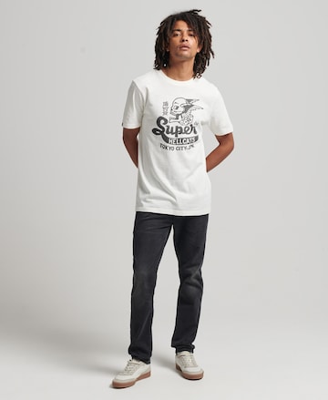 T-Shirt 'Blackout Rock' Superdry en blanc