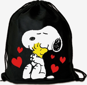 LOGOSHIRT Turnbeutel 'Peanuts - Best Friends' in Schwarz: Vorderseite