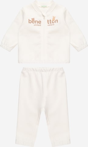 UNITED COLORS OF BENETTON Sweatsuit in White: front