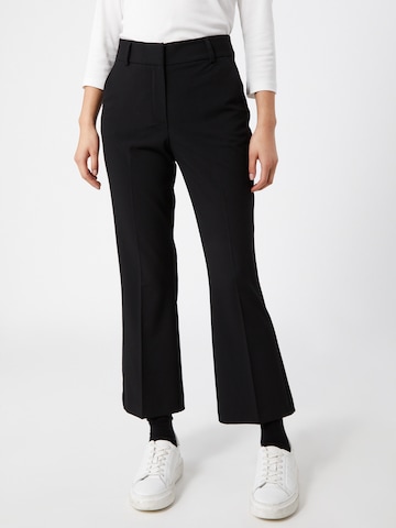 FIVEUNITS Flared Pleated Pants 'Clara' in Black: front