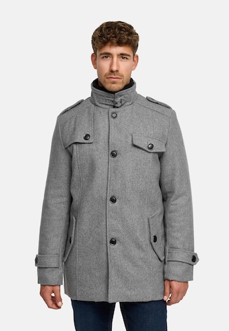 INDICODE JEANS Between-seasons coat 'Brandon' in Grey: front